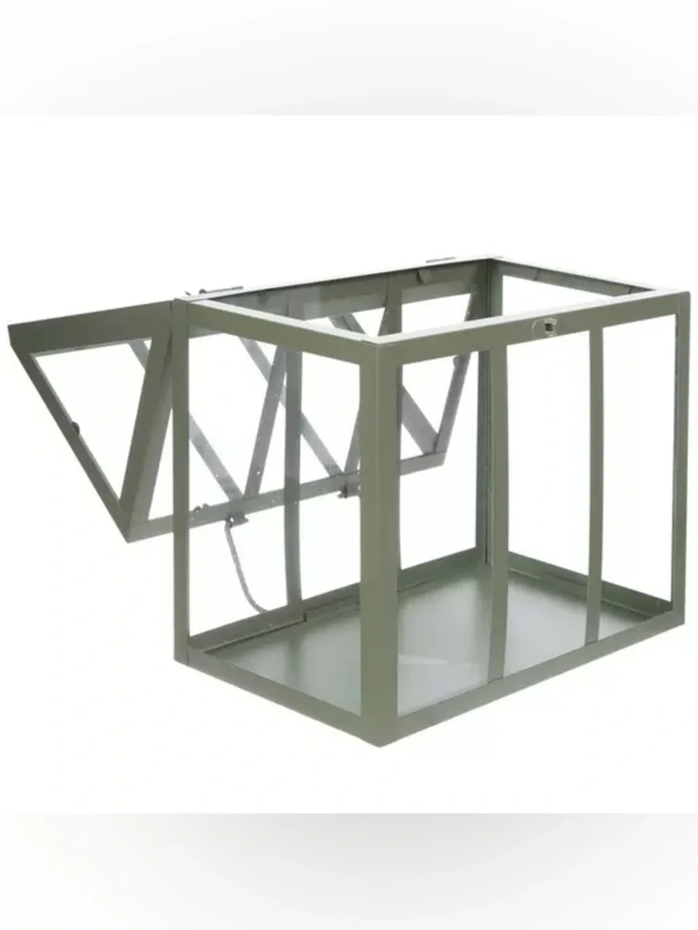 Sage Green Metal Greenhouse Terrarium Set
